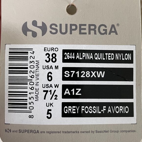 Superga Super 2644 Alpina Quilted Nylon Lace Up Boots Grey Fossil-F Sz 7.5-8.5W - Picture 14 of 16